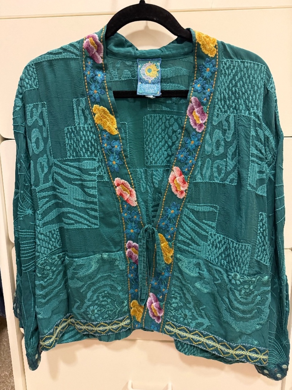 Johnny Was tie front jacket/top